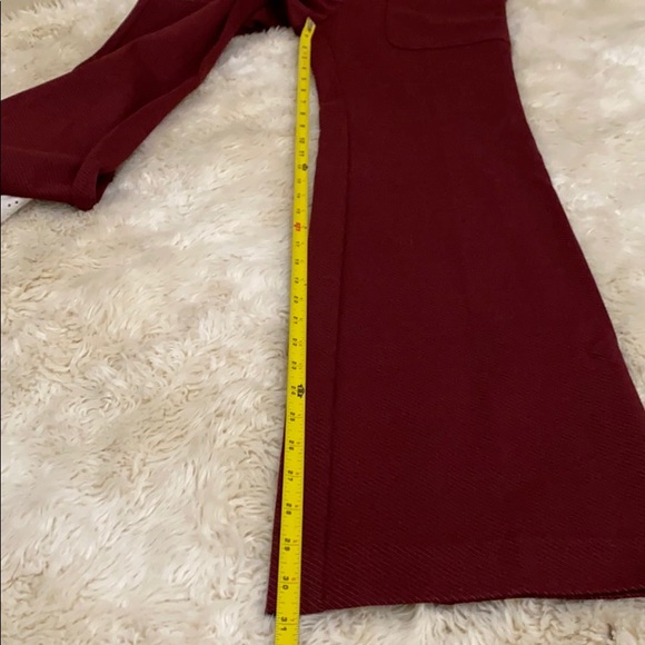 ANTHROPOLOGIE - THE ESSENTIAL TROUSER Slim Flared Fit Burgundy Pants Size 0 NWT - Picture 10 of 14